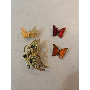 Vintage butterfly brooch lot - lot of 4 pins